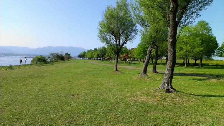 琵琶湖畔にて、ピクニック